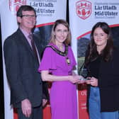 Pictured at the Civic Awards with Chair of the Council, Councillor Córa Corry are Ciatlin Dunne, World Kickboxing Champion with nominating councillors Martin Kearney and Christine McFlynn.