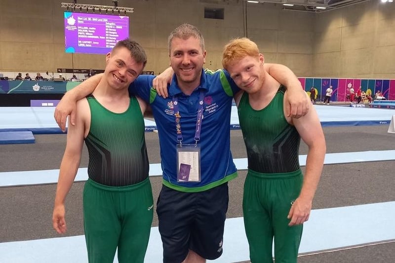 Co Antrim gymnastics athletes Johnny McCartney and Aaron Lenzi won a phenomenal 12 medals between them. Photo submitted on behalf of Team Ulster