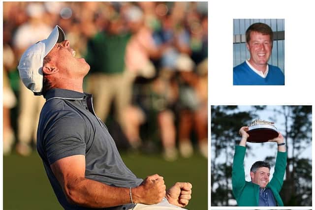 Colin Farr (top right) had a freaky dream that led him to put a 40-1 bet on Rory McIlroy winning The Masters after a play-off. Augusta pictures: Richard Heathcote / Getty Images