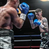 Lurgan native Lee Gormley at his professional debut in June 2023 against John Spencer in Bolton near Manchester. Photo courtesy of Karen Priestley.
