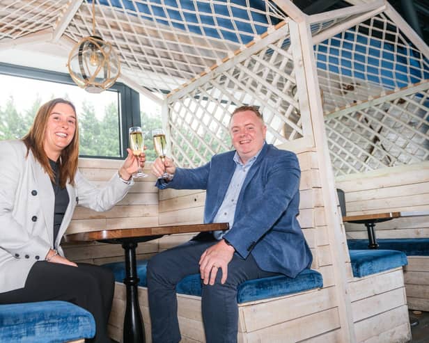 Geraldine and Sean McLaughlin celebrating the forthcoming new business opening. Photo: submitted