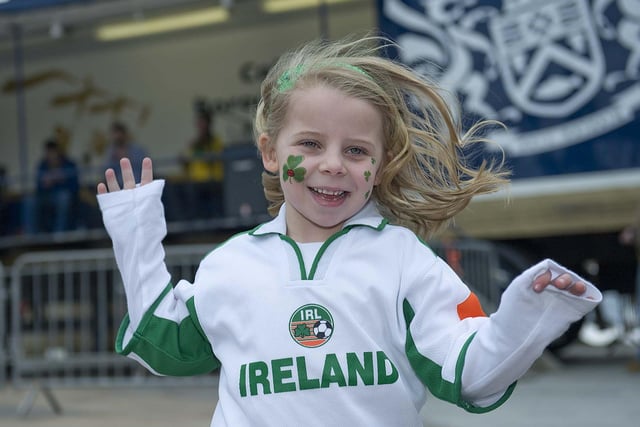 Leah Donaghy joining in with the dancing in Coleraine Town Centre on St Patrick's Day in 2008