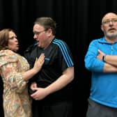 Cast members from Limavady Drama Club in rehearsal for A Tomb With A View.