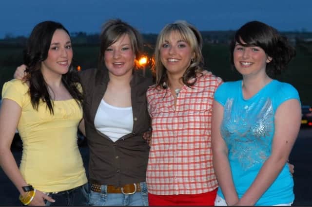 Kathryn Boyle, Natasha Hagan, Lauren Bell and Roslyn Gray were among the stars of the catwalk at the Larne Ladies Hockey Club fashion show in the Highways Hotel in 2007. LT17-335-PR