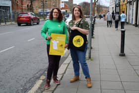 Helen Crickard and Sarah Stack from the Raise Your Voice project which is holding a series of workshops in all eleven regional council areas to support the Stormont Executive’s strategy of Ending Violence Against Women and Girls (EVAWG). CREDIT RAISE YOUR VOICE