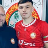 Clifford Adams with loan signing Liam Mullan