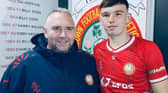 Clifford Adams with loan signing Liam Mullan