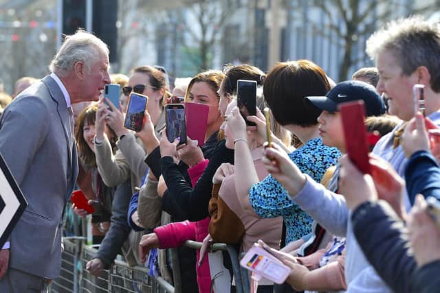 The then Prince Charles pictured during a visit to Cookstown in March 2022. Picture: Arthur Allison / Pacemaker Press.
