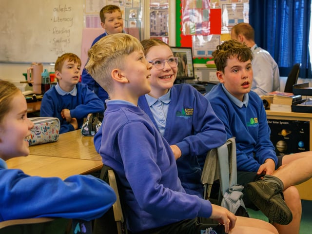 Pupils during a live video call.