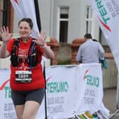 Angela, of Morton’s Chip Shop, raised £2,867.57 by completing the 13 mile race.