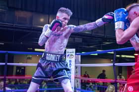 Lurgan native Lee Gormley beat Jake Osgood from Carlisle in his second boxing match since turning professional. Photo courtesy of Tommy Hosker