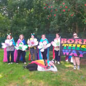 The Perfectly Prideful and Allies group taking part in the Belfast Pride parade supported by the Resurgam Trust, Resurgam youth Initiative and the Connected Minds youth committee