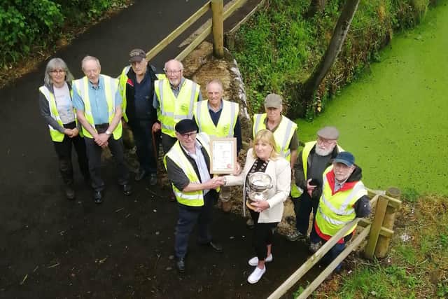 Jackson and Kay with Lock volunteers from the Lagan Branch. Pic Credit: IWAI