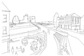 A proposal to link Carrickfergus Castle with the town centre via a bridge over the Marine Highway is just one option being considered as part of the Belfast Region City Deal plans for the town, the local council has said.  Photo: Mid and East Antrim Borough Council