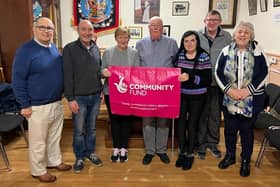 Committee  members of the Kilrea & District Ulster Scots Society. From L to R : William Atkinson (Treasurer), Noel McQuillan (Funding Officer), Charlotte Brownlow (Committee Member), Trevor Kyle (Committee Member), Eileen McKane (Secretary), David Brownlow (Committee  Member), Pearl Hutchinson (Publicity).