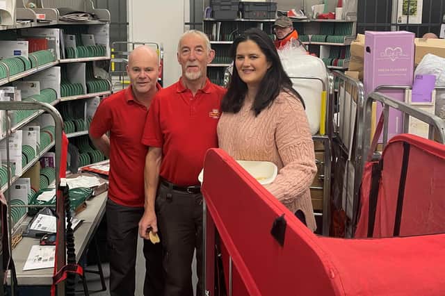 East Londonderry MLA Claire Sugden visits Royal Mail workers in Coleraine