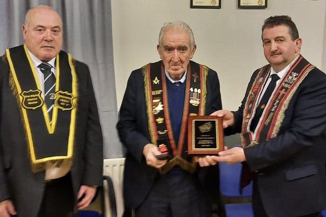 Sir Knight Sandy McMullan with Sir Knight Brian Brown with Sir Knight George Black