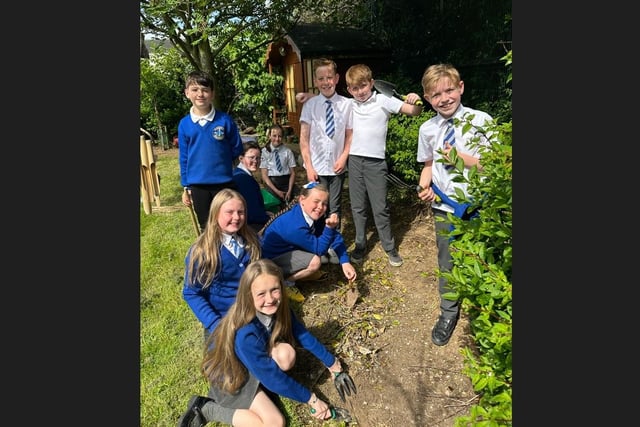 Pupils from St Mary's Primary School, Derrytransa were getting a helping hand from Portadown Wellness Centre to plan and develop their very own school garden.