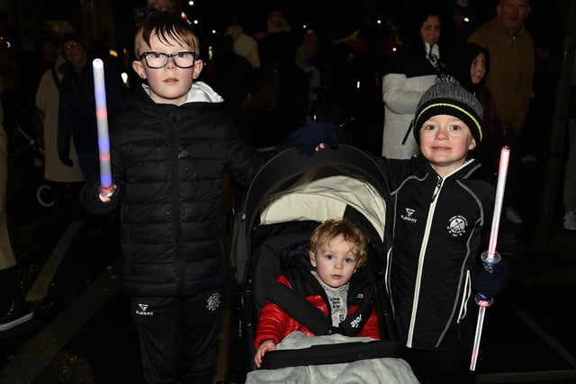 Light sabers at the ready for the switch-on in Lurgan. LM47-217.
