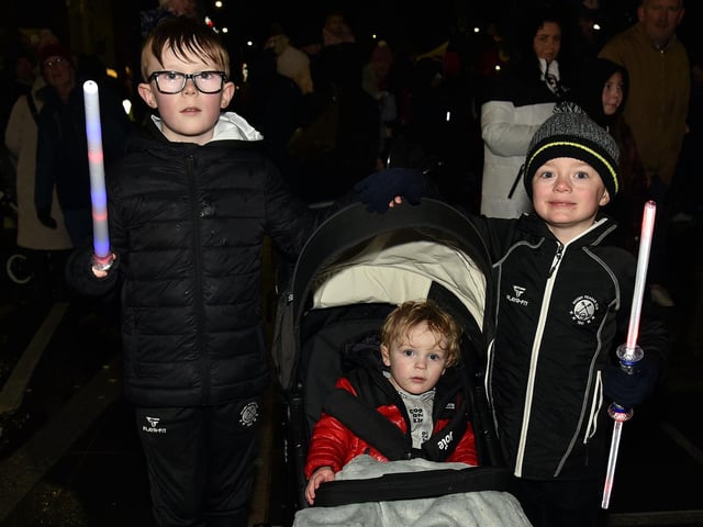 Light sabers at the ready for the switch-on in Lurgan. LM47-217.