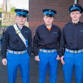 Some of the younger members of Markethill Protestant Boys Flute Band pictured before the annual parade on Saturday night. Included from left arre, Travis Greer, Charlie Simms, Henry Coulter and Cameron Gates. PT17-239.