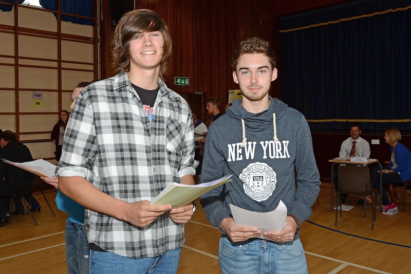 Ballyclare Secondary School students Matthew Thompson and Thomas Murtagh each attained 4 As, 2 Bs and 4 Cs in their GCSE examinations in 2012. INNT 35-004-PSB