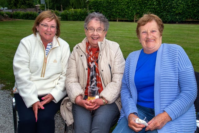 Enjoying the Loughgall Community Fun Night at the rectory are from left, Pauline Smith, Joy Vallely and Heather Coulter. PT24-213.