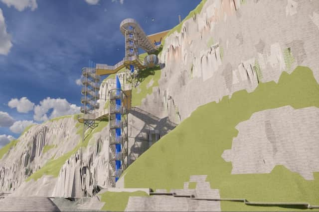 Plans for The Gobbins include a 60m-high panoramic stepway. Image submitted by Mid and East Antrim Borough Council.