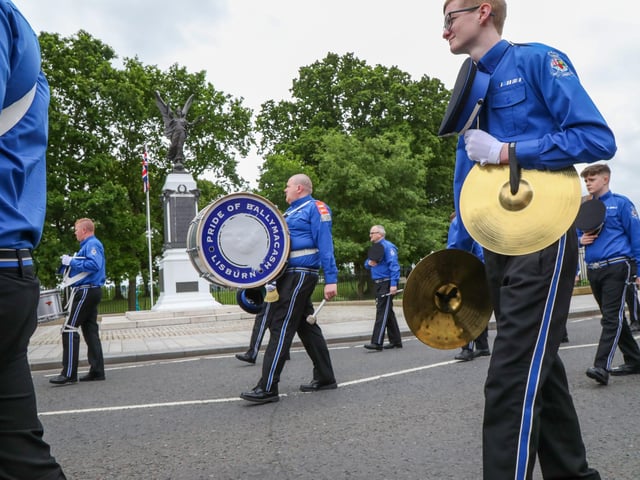 Pride of Ballymacash Flute Band led Lisburn District No 6 on Empire Sunday