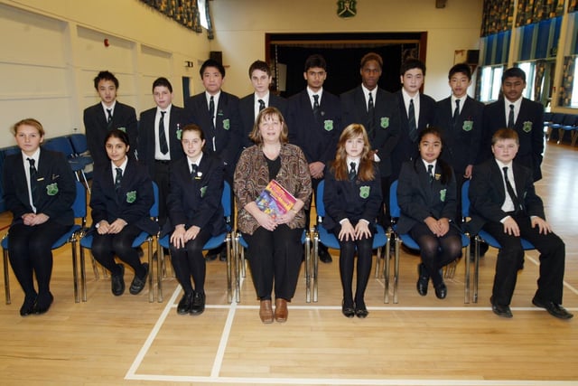 Mrs Jane Camara (centre) pictured with ;English as a Foreign Language' pupils at Fort Hill Integrated College in 2007.
