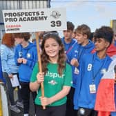 Young footballers from Canada joined the Supercup NI opening parade alongside 64 other teams who formed part of the procession. Credit CCGB Council