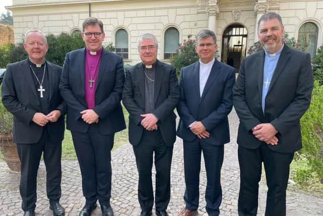 Most Rev Eamon Martin, Roman, Roman Catholic Archbishop of Armagh and Primate of all Ireland, Rt Rev Andrew Forster, President of the Irish Council of Churches, Most Rev John McDowell, Church of Ireland Archbishop of Armagh and Primate of all Ireland, Rt Rev Dr Sam Mawhinney, Moderator of the Presbyterian Church in Ireland and Rev David Turtle, President of the Methodist Church in Ireland. (Pic: Contributed).