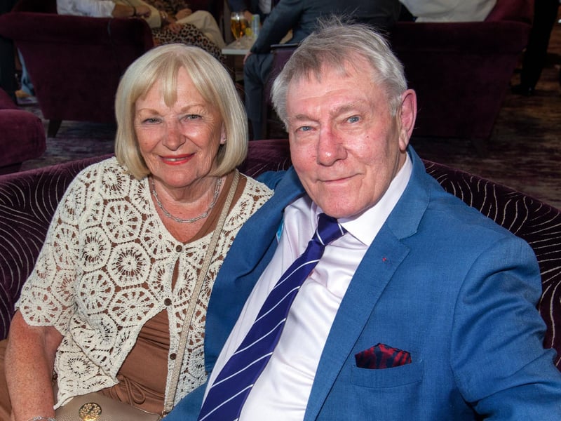 Gertrude Willis and Josh Stewart pictured at the Glenavon Triangle Supporters Club 75th anniversary dinner. LM22-222.