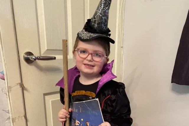 Anna Steele dressed as the witch from Room On The Broom.