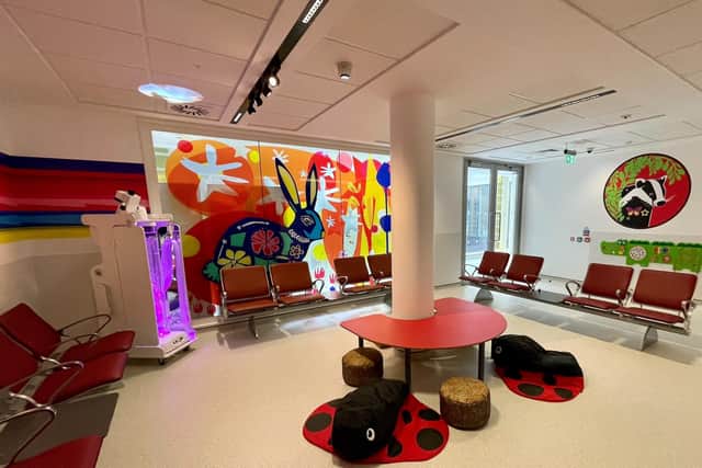 The paediatric waiting area at the new Emergency Department. Pic credit: SEHSCT