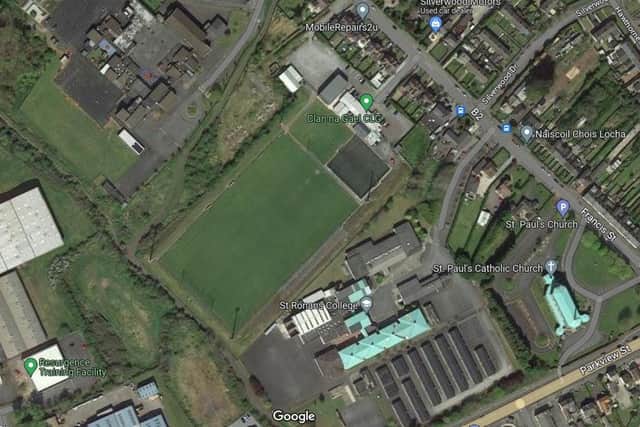 Aerial view of Davitt Park in Lurgan, which punters are calling to be upgraded so it can host county matches. Photo courtesy of Google.