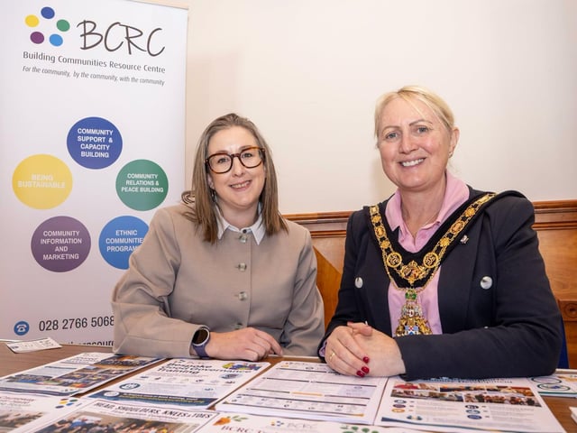 Mayor Cllr Dawn Huggins pictured at the showcase event in Coleraine Town Hall.