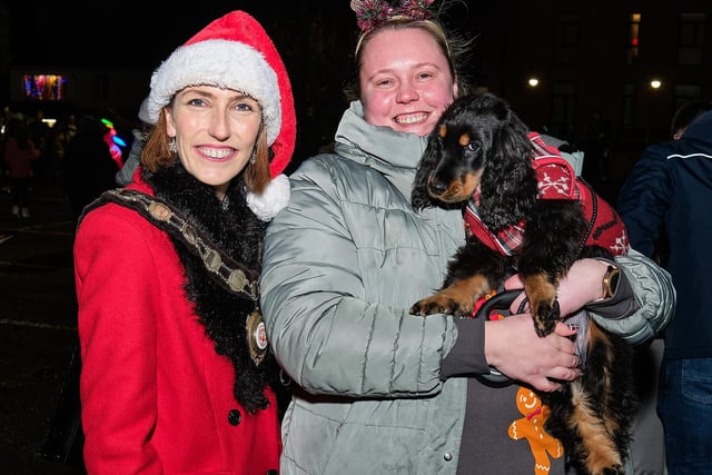 Chair of the Council, Councillor Córa Corry attended the Coalisalnd Christmas Lights Switch On.