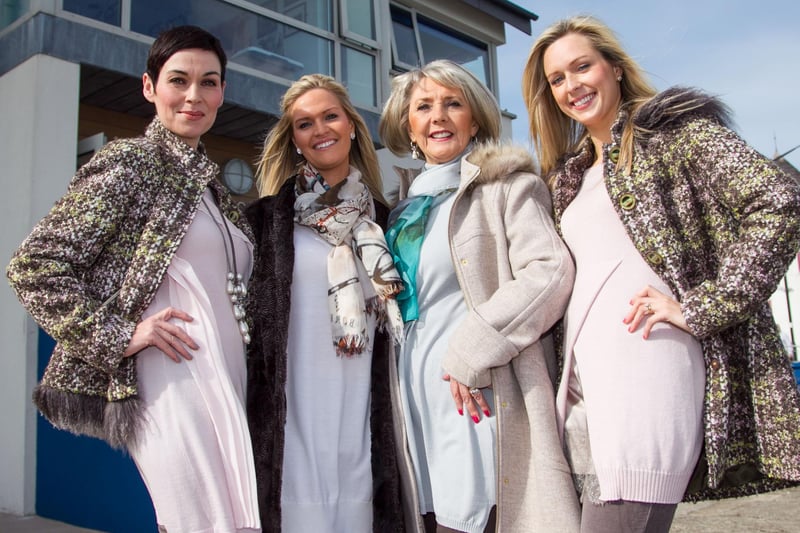 Models Nuala Meenahan, Clare Dickinson, Ann McCloskey and Natasha Stevenson at County Antrim Yacht Club for the 2012 fashion tea. INCT 39-486-RM