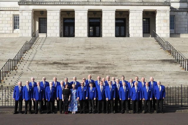 Barry Male Voice Choir, who performed as the guests of Lisburn Community Choir at their concert at the Ulster Hall, were also invited to sing at Stormont,