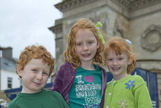 Charlie, Olivia and Romy Orr from Portstewart enjoying the entertainment in Coleraine on St Patrick’s Day in 2008