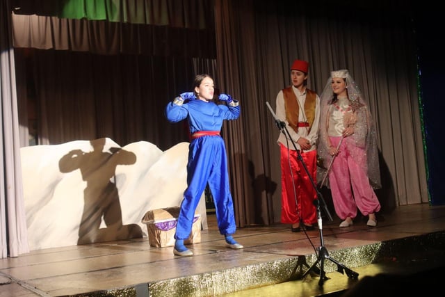 A scene from St Macnissi's Choral and Dramatic Society’s production of Aladdin.