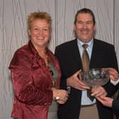 Proud parents Heather and Mervyn Shaw  receive the Craigavon Sports Advisory Council Male Award on behalf of their son Gareth from Councillor Alan Carson at the Craigavon Sports Awards in 2007.