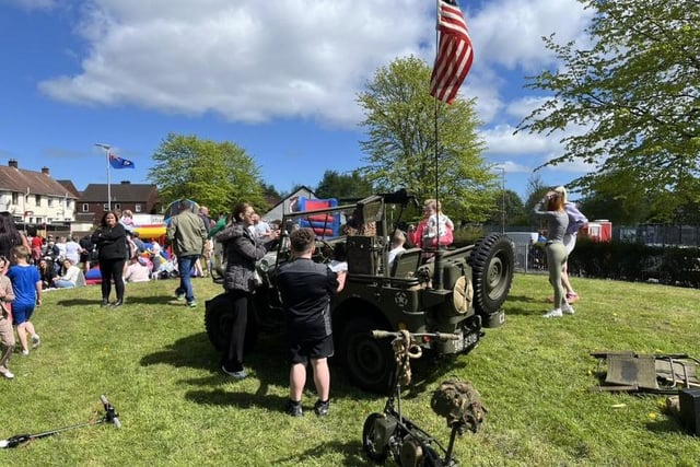 Checking out the military vehicles.