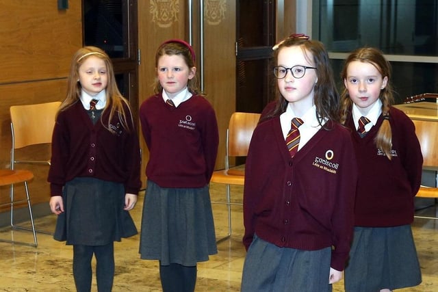 Young dancers from Gaelscoil Léim An Mhadaidh take to the floors during the Irish Language Week event.