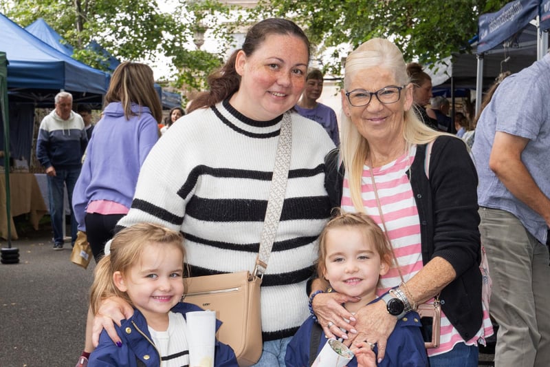 Lynette Glen and Karen Scott with twins Abigail and Arabella