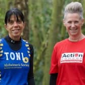 ​Antoinette (Toni) and Caroline pictured during one of their training walks in preparation for the marathon.