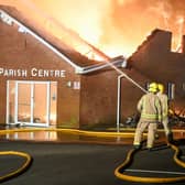 Firefighters at the scene of the blaze at Greenisland Church of Ireland on September 1. (Photo: Kirth Ferris/Pacemaker Press).