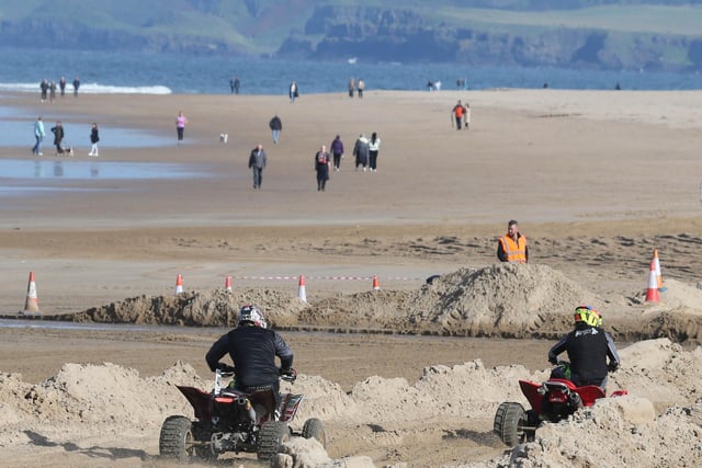 Some of the action from the Portrush beach races at the East Strand at the weekend.