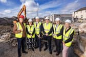 ​Communities Minister Gordon Lyons visits the ongoing works at the Commercial Road in Banbridge, where 59 new homes are under construction.